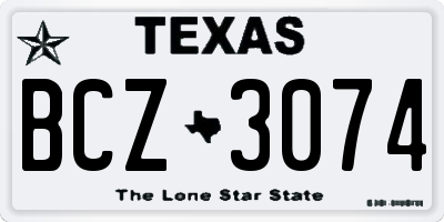 TX license plate BCZ3074