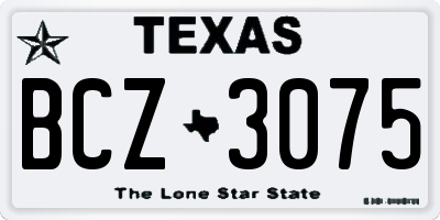 TX license plate BCZ3075