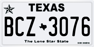TX license plate BCZ3076