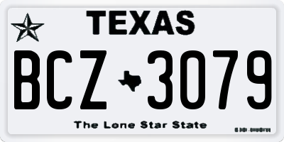 TX license plate BCZ3079