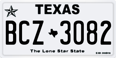 TX license plate BCZ3082