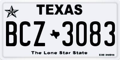 TX license plate BCZ3083