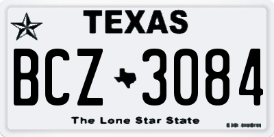 TX license plate BCZ3084