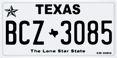 TX license plate BCZ3085