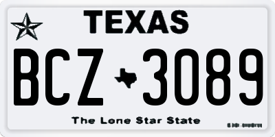 TX license plate BCZ3089