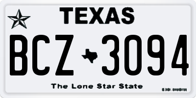TX license plate BCZ3094