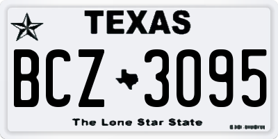 TX license plate BCZ3095