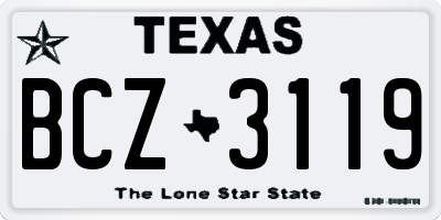 TX license plate BCZ3119