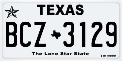 TX license plate BCZ3129