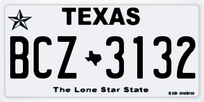 TX license plate BCZ3132