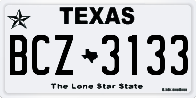 TX license plate BCZ3133