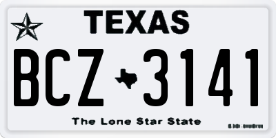 TX license plate BCZ3141