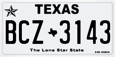 TX license plate BCZ3143