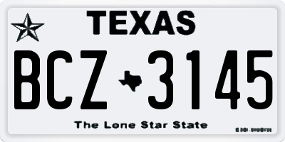 TX license plate BCZ3145