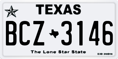 TX license plate BCZ3146