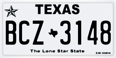 TX license plate BCZ3148