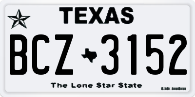 TX license plate BCZ3152