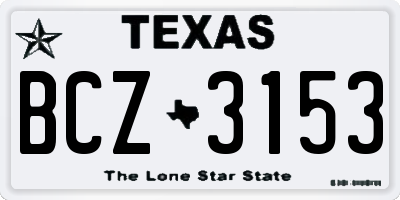 TX license plate BCZ3153