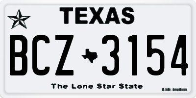 TX license plate BCZ3154