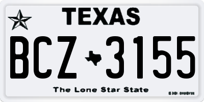 TX license plate BCZ3155