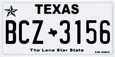 TX license plate BCZ3156