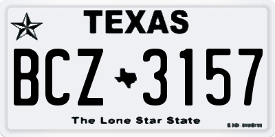 TX license plate BCZ3157