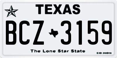TX license plate BCZ3159