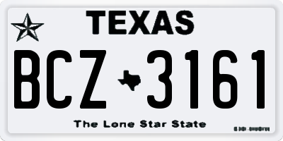 TX license plate BCZ3161