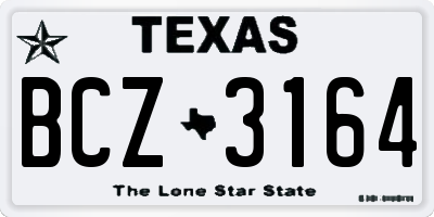 TX license plate BCZ3164