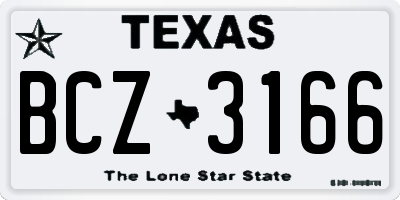 TX license plate BCZ3166
