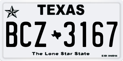 TX license plate BCZ3167