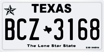 TX license plate BCZ3168