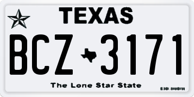 TX license plate BCZ3171