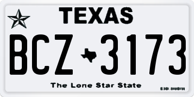 TX license plate BCZ3173