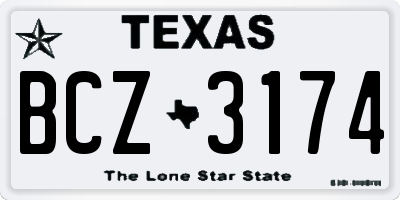 TX license plate BCZ3174
