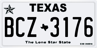 TX license plate BCZ3176