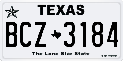 TX license plate BCZ3184