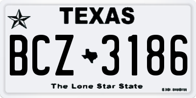 TX license plate BCZ3186