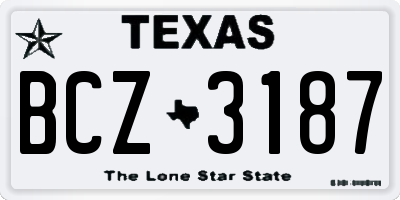 TX license plate BCZ3187
