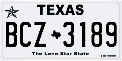 TX license plate BCZ3189