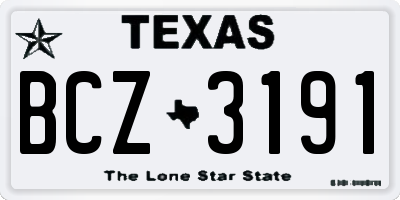 TX license plate BCZ3191