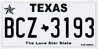 TX license plate BCZ3193
