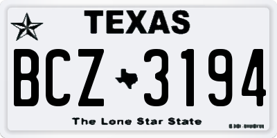 TX license plate BCZ3194