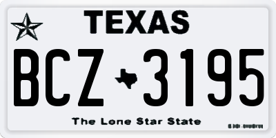 TX license plate BCZ3195