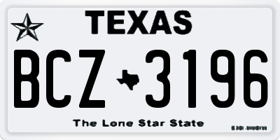 TX license plate BCZ3196