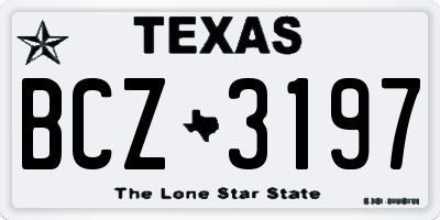 TX license plate BCZ3197