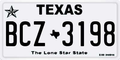 TX license plate BCZ3198