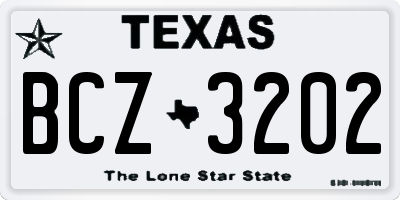 TX license plate BCZ3202