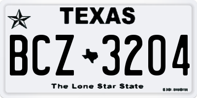 TX license plate BCZ3204