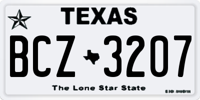TX license plate BCZ3207